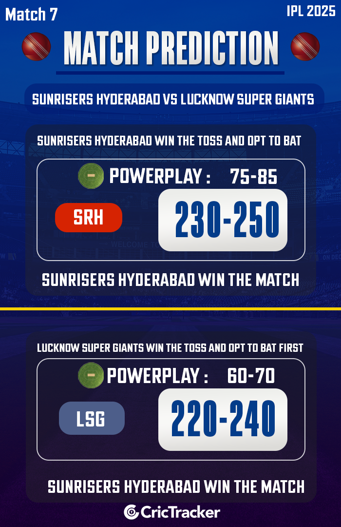 IPL 2025: Match 7, SRH vs LSG Match Prediction